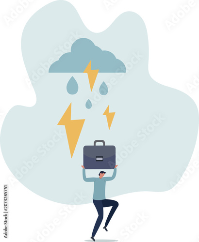 Fotografi Having bad day, disappointed work, discourage or depression, failure feeling bad or difficulty, having problem and trouble concept