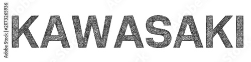 Картината върху платно Sketch Kawasaki text design element