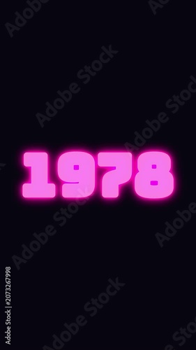 1978 digits blinking with many glowing colors 