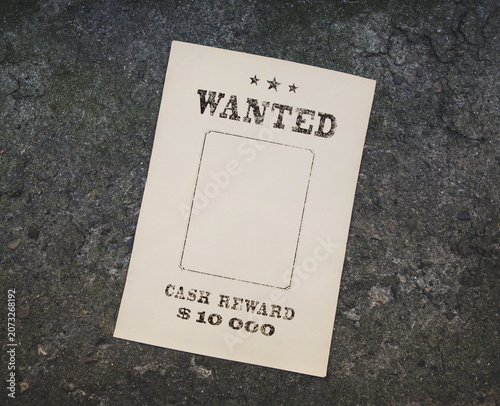 wanted poster on grunge background