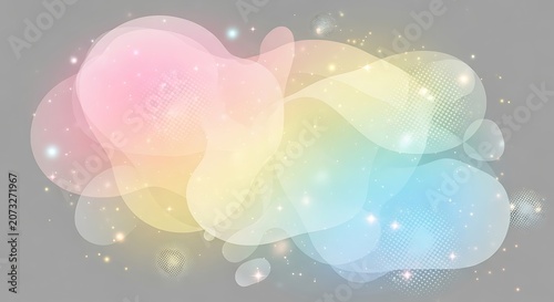 Soft pastel rainbow cloud with glittering sparkles