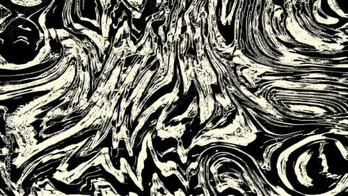 Canvastavla Abstract floral grunge texture background with vintage botanical pattern in mono