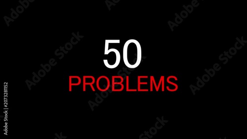 100 to 0 problems countdown animation red