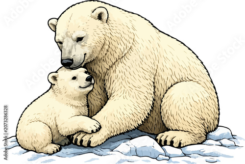Vászonkép Ursus maritimus illustration art 2