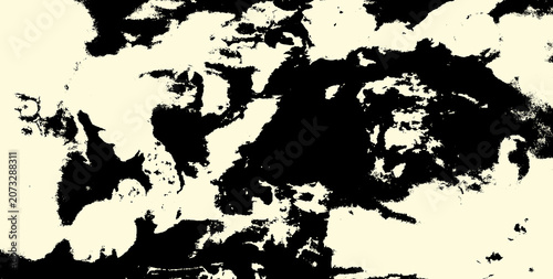 Konstfotografi Abstract floral grunge texture background with vintage botanical pattern in mono