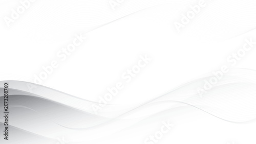 Abstract white and gray color, modern design stripes background with geometric curve lines, wavy pattern. Vector illustration.