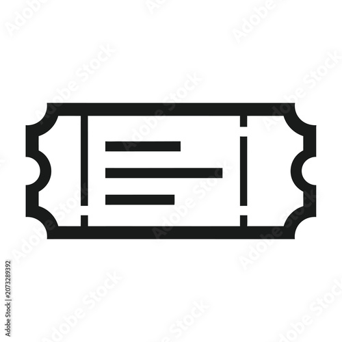 Ticket Icon Flat Design Style Isolated on White Background for Events Cinema and Travel Use