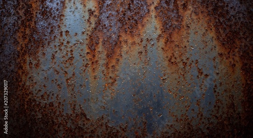 Close up of a rusty metal surface with abstract patterns and textures.