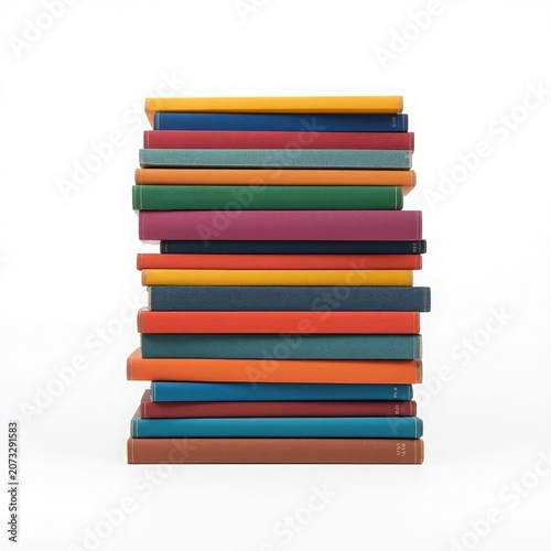stack of colorful books