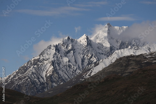Mountains with sky and snow
