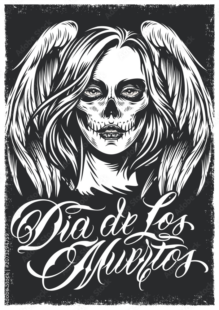 Naklejka premium Art for Dia de los Muertos