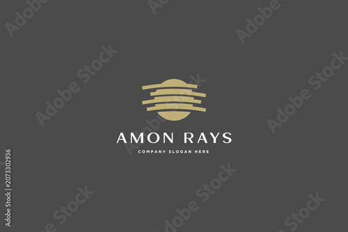 Sun with rays logo design vector inspiration.