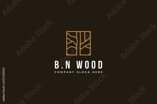 Capenter industry logo design - wood log, timber plank wood, woodwork handyman, wood house builder. simple minimalist icon.