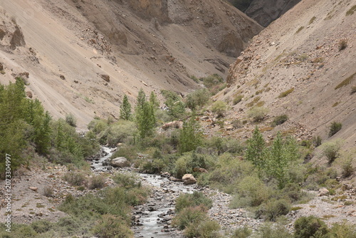 river in the valley of mountains