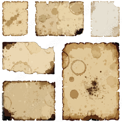 Vintage Aged Paper Texture Collection with Antique Grunge Backgrounds