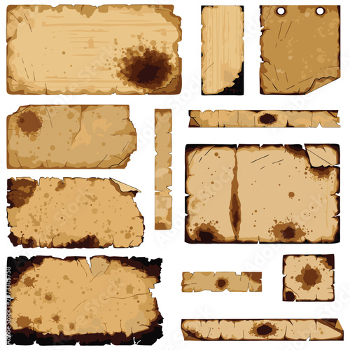 Vintage Aged Paper Texture Collection with Antique Grunge Backgrounds