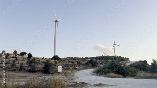Alternative types of electricity generation, wind power generation. Electricity production system from natural sources, renewable energy.