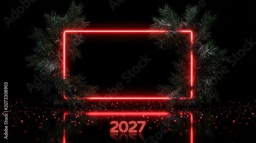 Neon New Year Frame