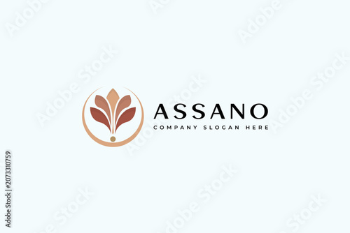 Leaf or Flower Logo design for feminine or luxury vector inspiration logos.
