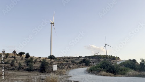 Alternative types of electricity generation, wind power generation. Electricity production system from natural sources, renewable energy.