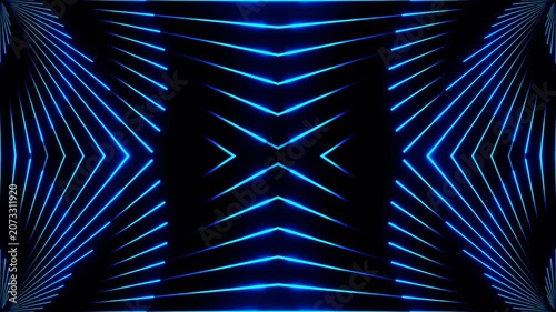 Blue Circular Duable Laser Show Kaleidoscope Background VJ Loop in 4K