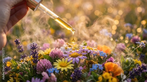 Watering Colorful Wildflowers