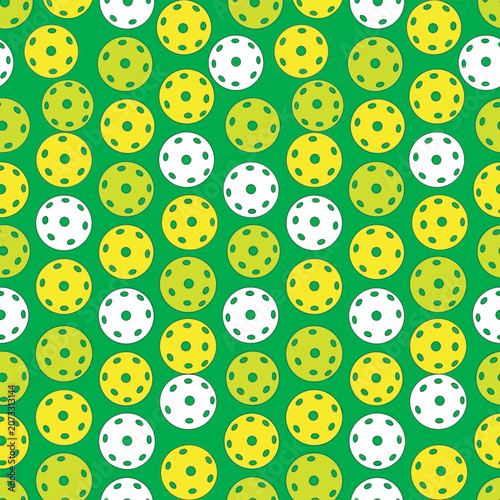 Seamless Pickleball Pattern With Lime Green And Yellow Balls