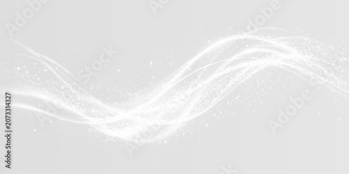 Tableau sur toile White sparkle magic light streak swirl glowing particle trail effect transparent