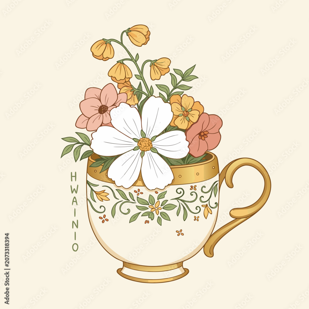 Fototapeta premium flower in cups, blurred image, blurry, depth of field, defocus object