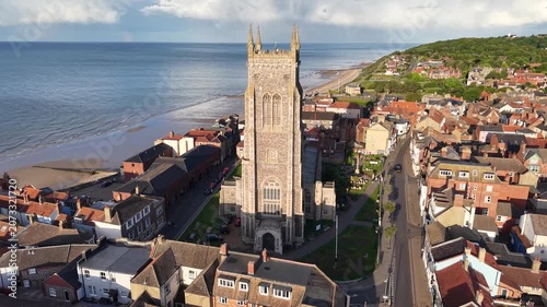 Aerial view of Cromer Parish Church of St Peter and St Paul, United Kingdom