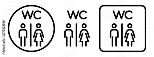 Foto Toilet signs in square and circular frames