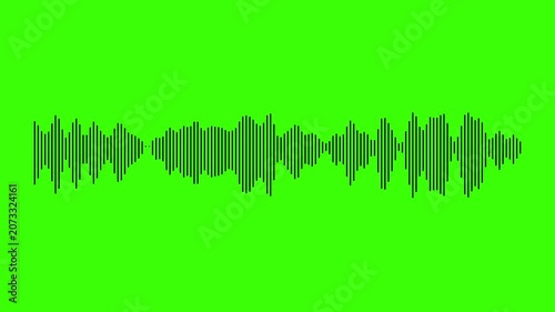 Seamless Sound Wave Audio Visualization Green Neon Equalizer Animation Dynamic Music Spectrum Background Motion Audio Reactive Display Digital Sound Frequency Bar Pulse Effect.