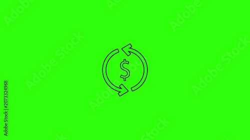 Recycling Money Concept Black Dollar Sign Circular Arrow Sustainable Finance Eco Friendly Investment Growth Loop Economic Renewal Wealth Management Green Economy Recyclable