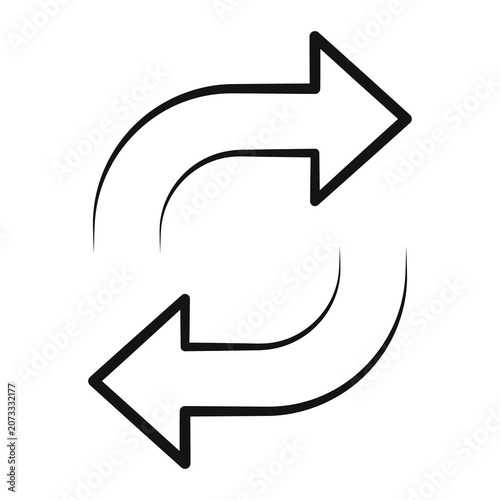 Принти на полотні Two opposing curved arrows form a swap and exchange icon
