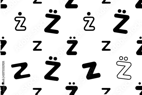 Cuadro en lienzo Seamless pattern featuring the letter z and the letter z with umlaut in a minima