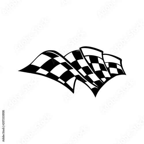 Black and White Checkered Flag Isolated