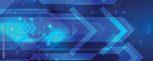 Abstract futuristic blue technology background with speed arrows