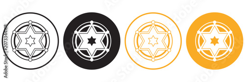 Sheriff badge icon isolated on white background.