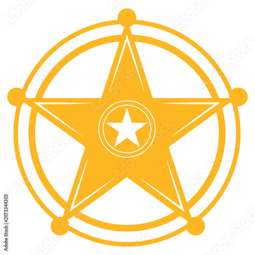 Sheriff badge icon isolated on white background.
