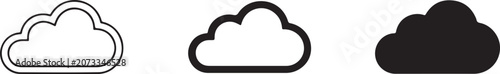 Cloud drive storage line art icon minimalist vector illustration.