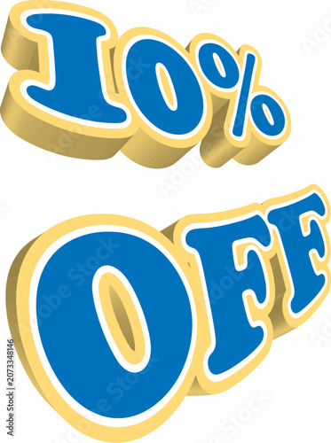 10% Text Design , Percentage Typography EPS, Modern Number Typography