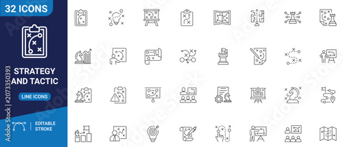 Obraz na plátně Strategy and Tactic Icon Set