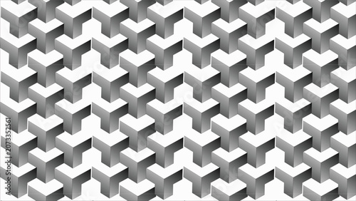 Obraz na płótnie Geometric cube tessellation seamless pattern 3D illusion vector illustration for