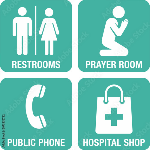 Photos Internal medicine and organ specialty clinic hospital signage icon set, flat vec