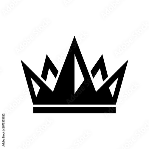 Cuadro en lienzo Black crown illustration on white background symbolizing royalty and power