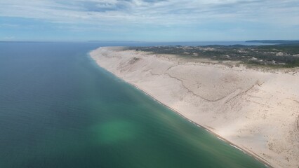 Sleeping Bear Dunes Lake Michigan Drone Photos and Footage