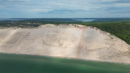 Sleeping Bear Dunes Lake Michigan Drone Photos and Footage