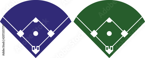 Billede på lærred Baseball field diamond with home plate vector illustration