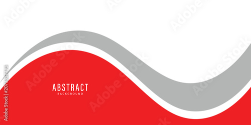 Red Ribbon Wave Design on White Background for National Holiday Celebration Banner and Decorative Vector Illustration