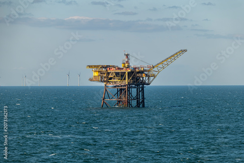 Obraz na płótnie Offshore UK Gas Platform in the Irish Sea Between Heysham and the Isle of Man